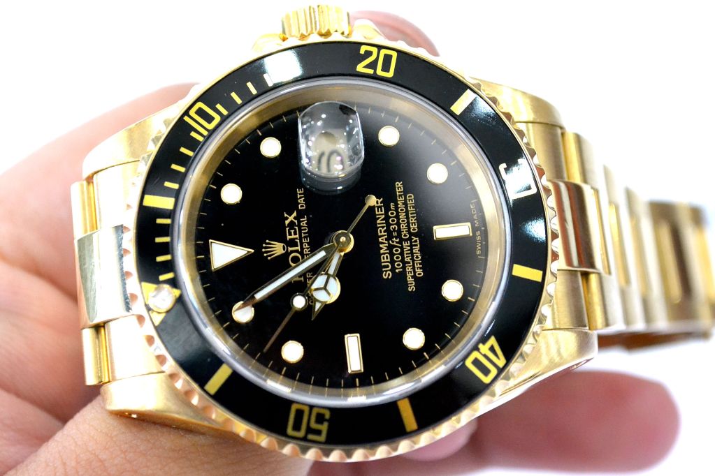 Yellow Gold Bracelets Rolex Submariner Replica Watches