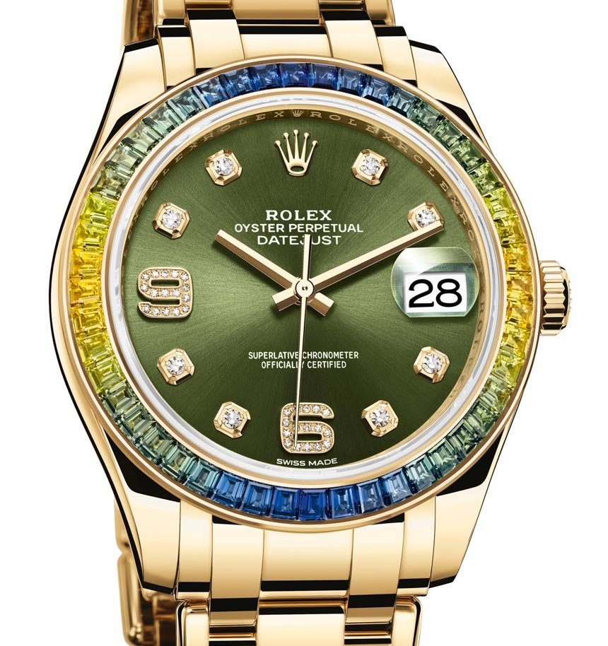 Rolex Oyster Perpetual Pearlmaster 86348SABLV Replica Watches With Green Dial