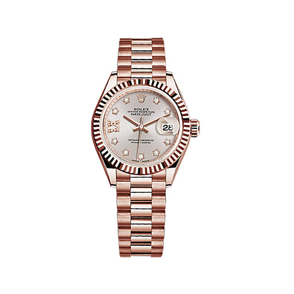 The combination of the rose gold and diamonds of this rose gold case fake Rolex watch just gives people a luxurious feeling at the first glance.