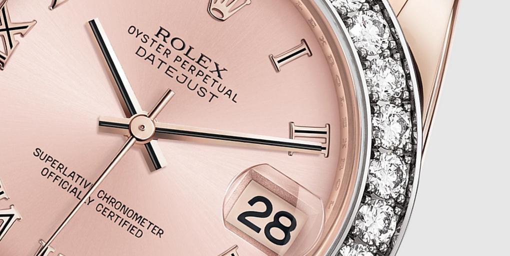 The 34 mm fake Rolex Pearlmaster 34 81285 watches have pink dials.
